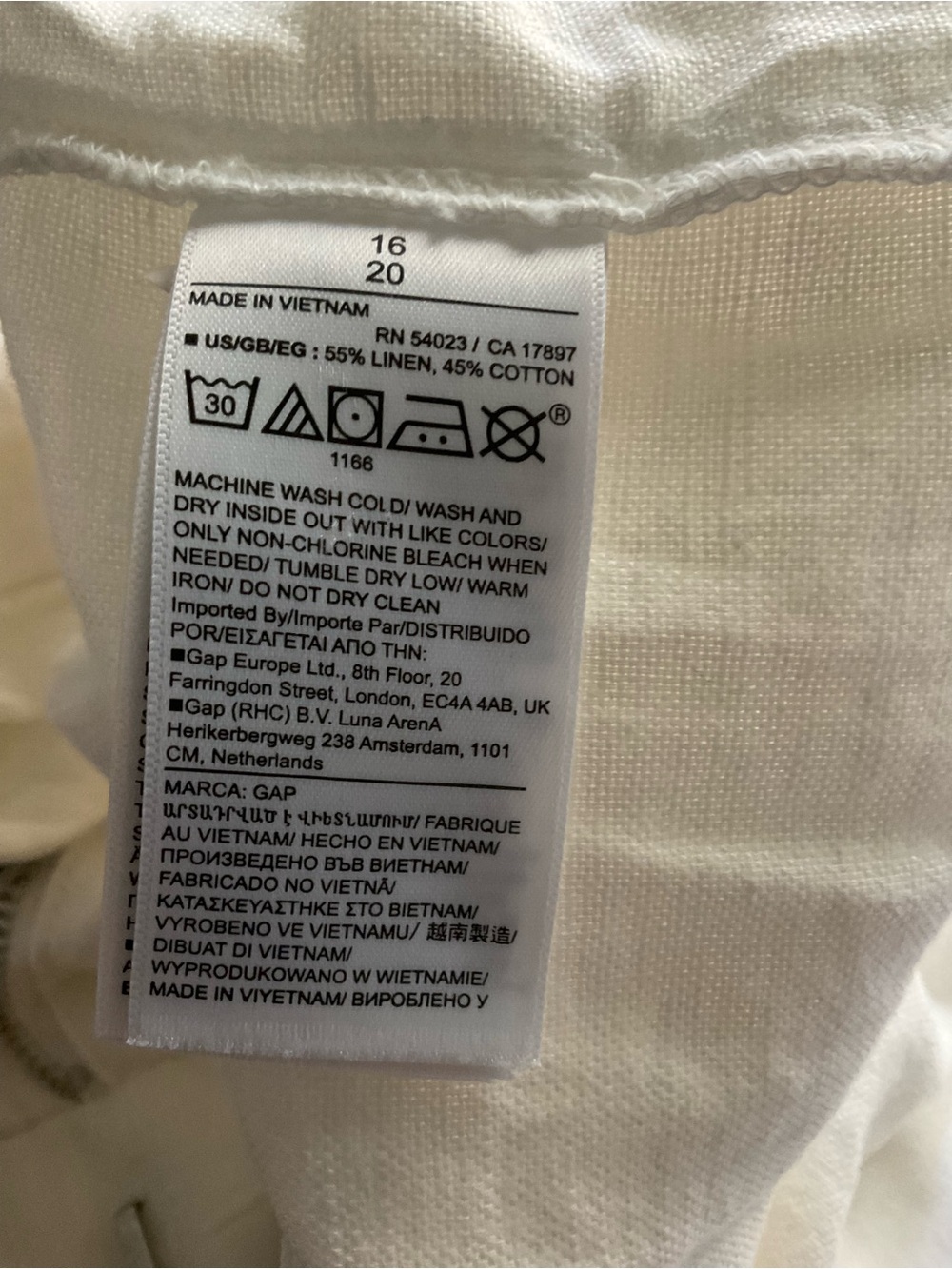 Gap Women’s White Linen Blend Wide Leg Pants Size 16 - Picture 3 of 9
